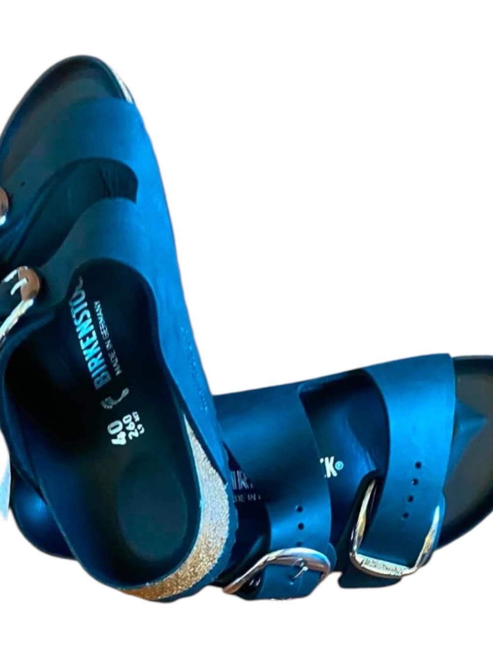 NWT Birkenstock Sandals BLACK with Gold Hardware Size 40